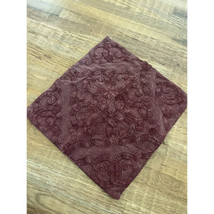 Pottery Barn Throw Pillow Cover Embroidered Linen Button Closure Square Mauve